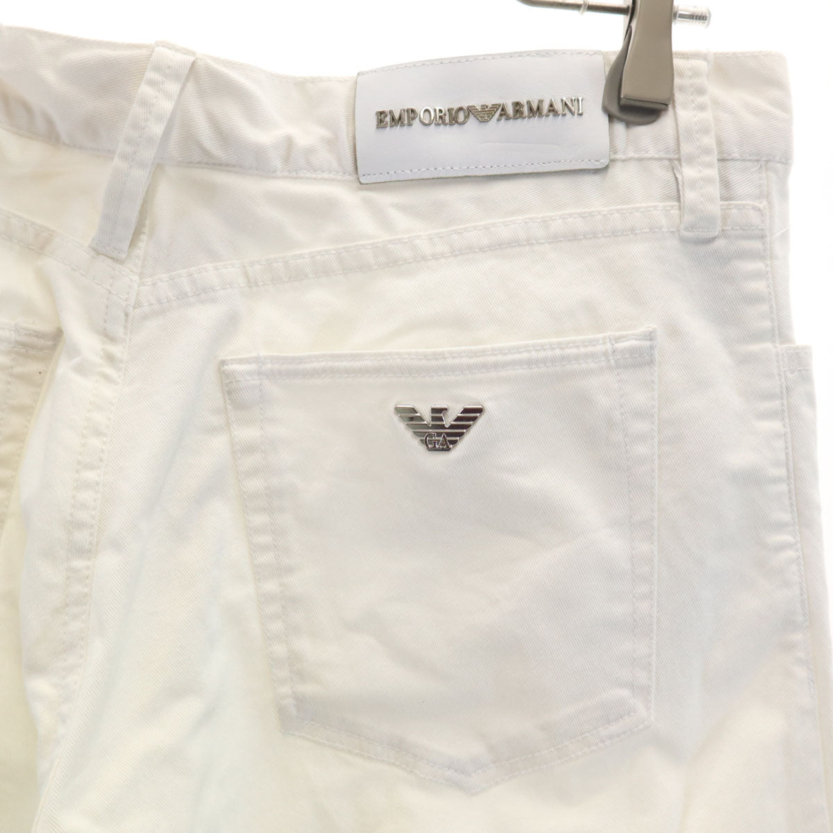 Emporio Armani エンポリオアルマーニ スリム テーパードパンツ W36 ホワイト メンズ