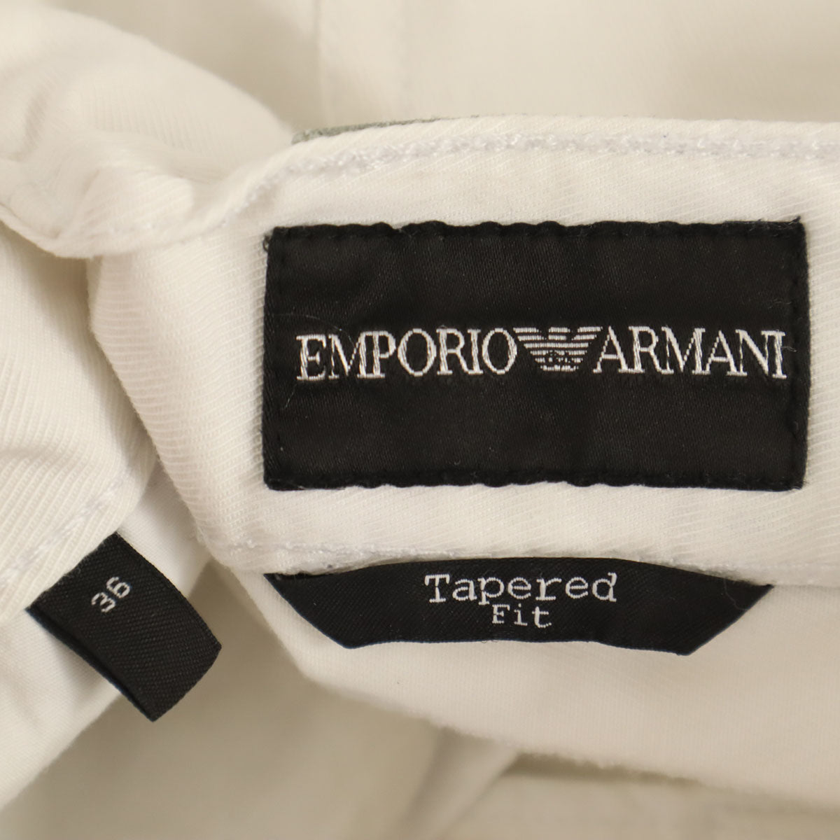 Emporio Armani エンポリオアルマーニ スリム テーパードパンツ W36 ホワイト メンズ