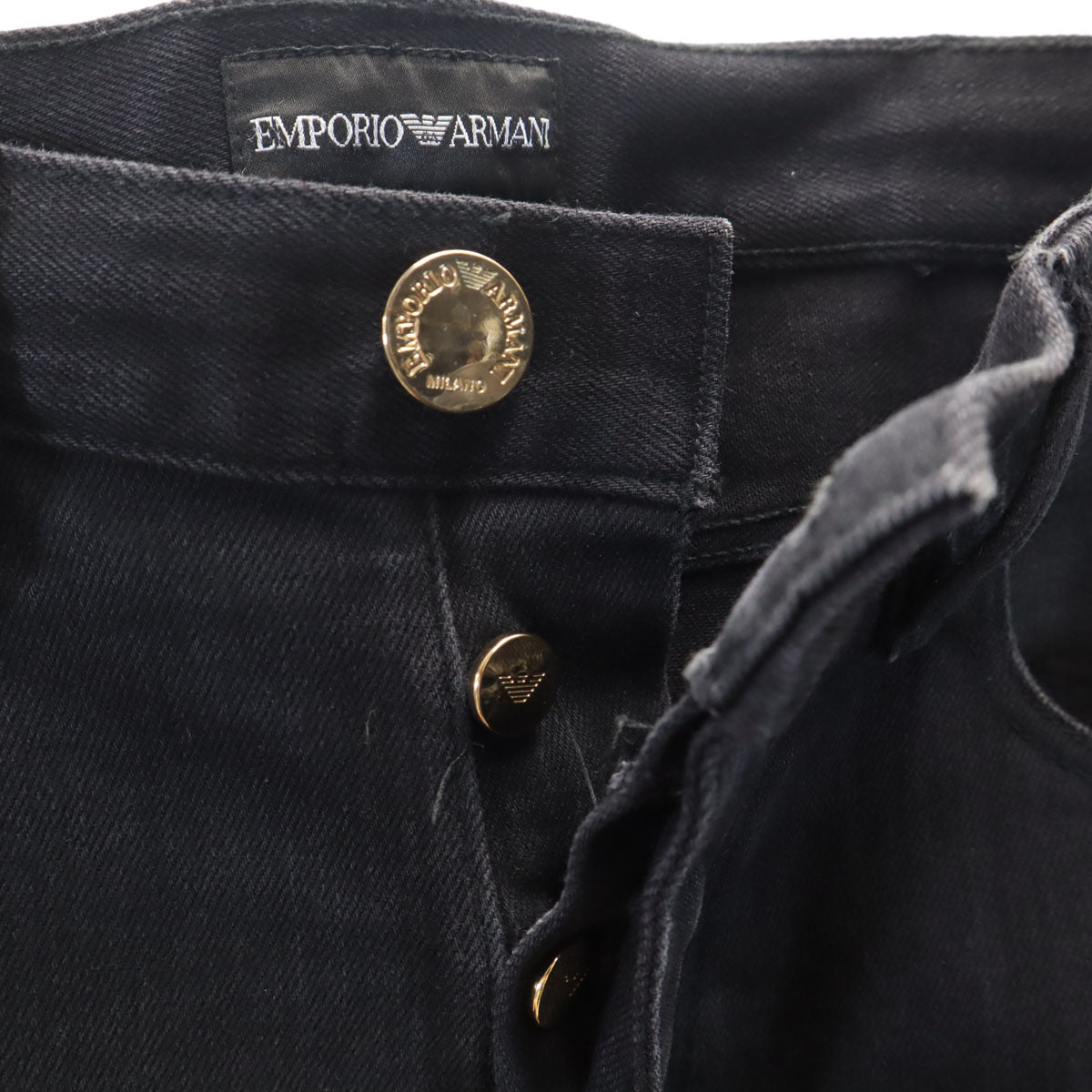 Emporio Armani エンポリオアルマーニ テーパードデニムパンツ W30 ブラック ジーンズ メンズ