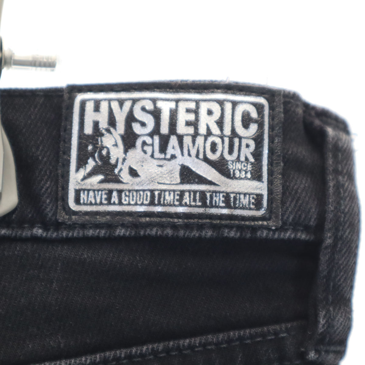HYSTERIC GLAMOUR ヒステリックグラマー 日本製 ヴィンテージ加工 テーパードデニムパンツ W34 ブラック ジーンズ ストレッチ メンズ