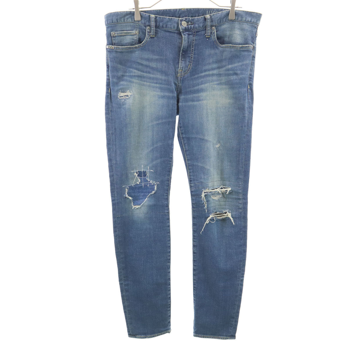 HYSTERIC GLAMOUR ヒステリックグラマー 日本製 ヴィンテージ加工 テーパードデニムパンツ W34 ウォッシュブルー ジーンズ メンズ