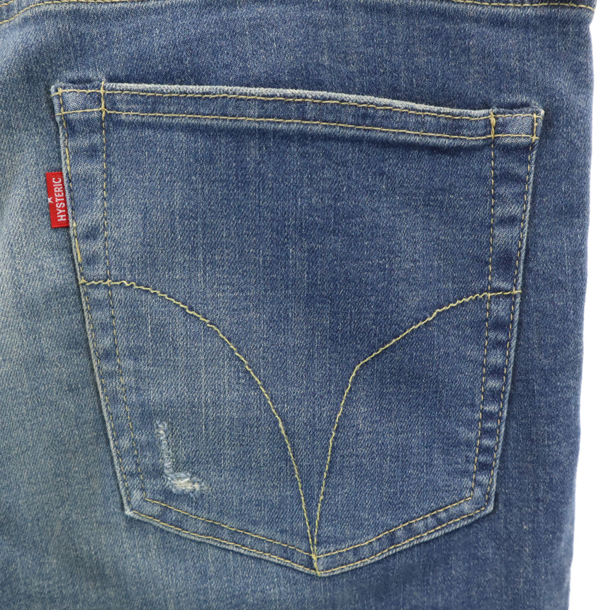 HYSTERIC GLAMOUR ヒステリックグラマー 日本製 ヴィンテージ加工 テーパードデニムパンツ W34 ウォッシュブルー ジーンズ メンズ