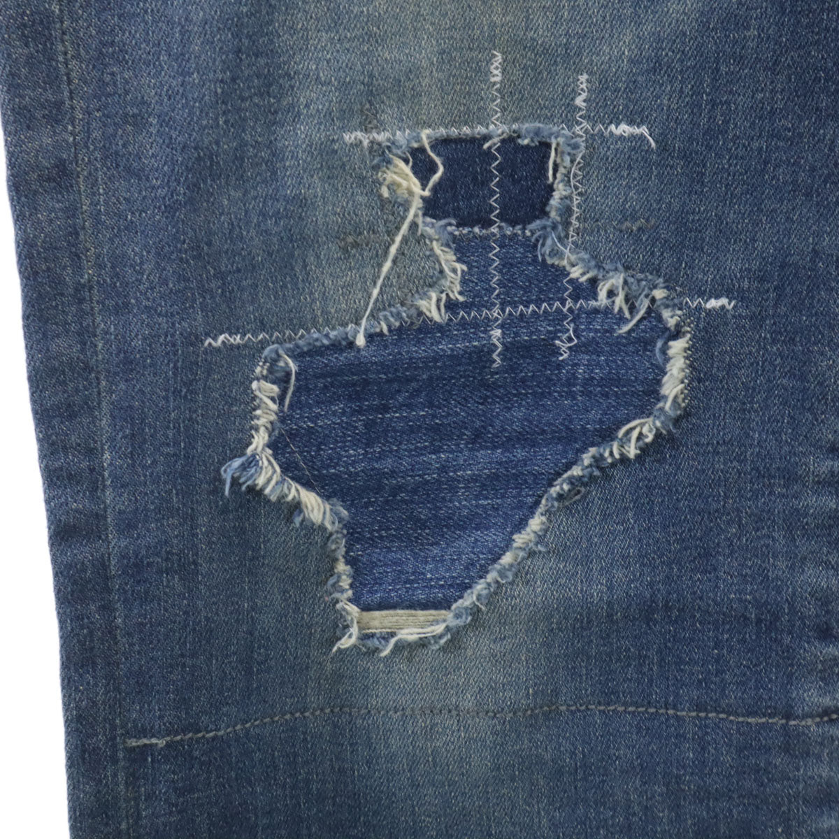HYSTERIC GLAMOUR ヒステリックグラマー 日本製 ヴィンテージ加工 テーパードデニムパンツ W34 ウォッシュブルー ジーンズ メンズ
