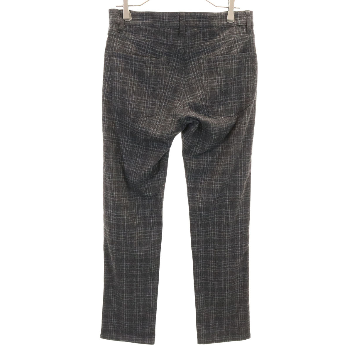 未使用 theory セオリー チェック柄 ロングパンツ W30 チャコールグレー レディース