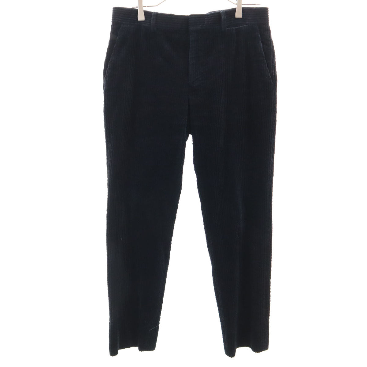 HERMES エルメス イタリア製 コーデュロイパンツ 42 ブラック 太畝 メンズ