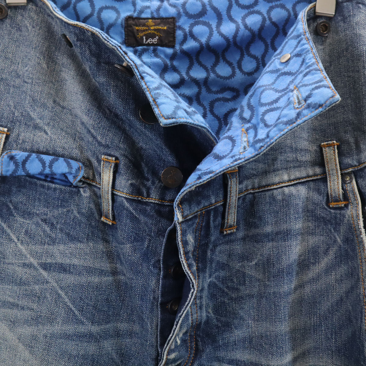 Vivienne Westwood ANGLOMANIA ヴィヴィアンウエストウッドアングロマニア LEE リー コラボ デニムパンツ 26 ブルー ジーンズ メンズ
