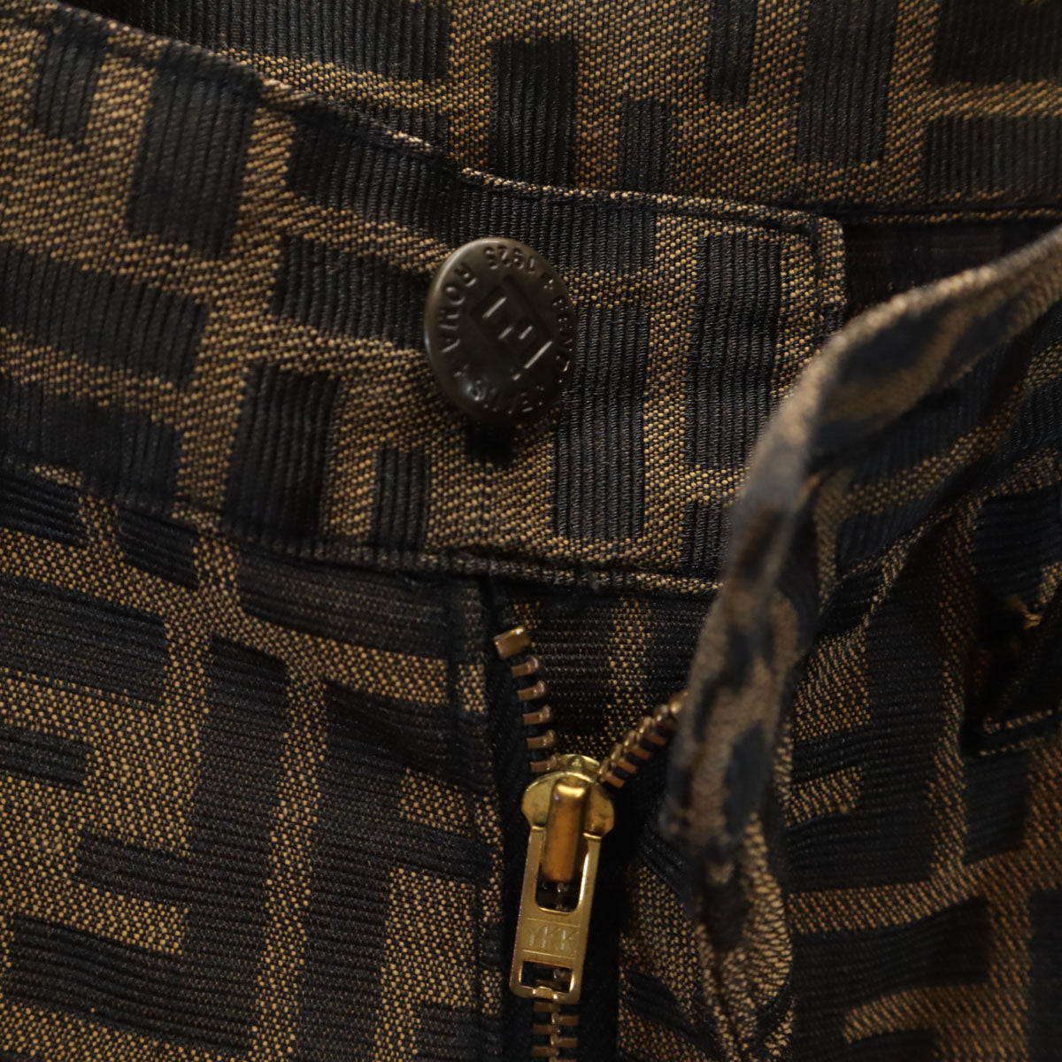 FENDI jeans フェンディ ジーンズ イタリア製 ズッカ柄 ロングパンツ X0 ブラウン レディース