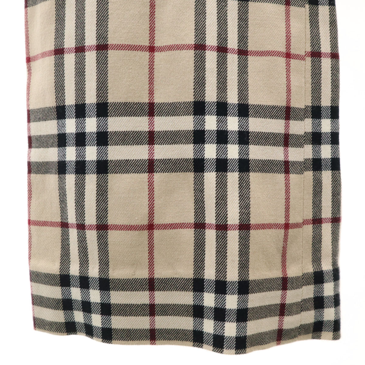 美品 BURBERRY LONDON BLUE LABEL バーバリー ロンドン ブルーレーベル 日本製 チェック柄 ロングパンツ 38 ベージュ 三陽商会 レディース