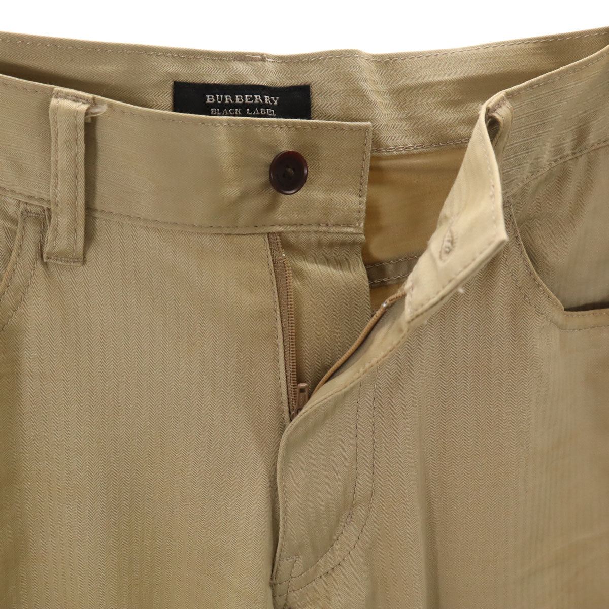 BURBERRY BLACK LABEL バーバリーブラックレーベル ヘリンボーン ロングパンツ 73 ベージュ 三陽商会 メンズ