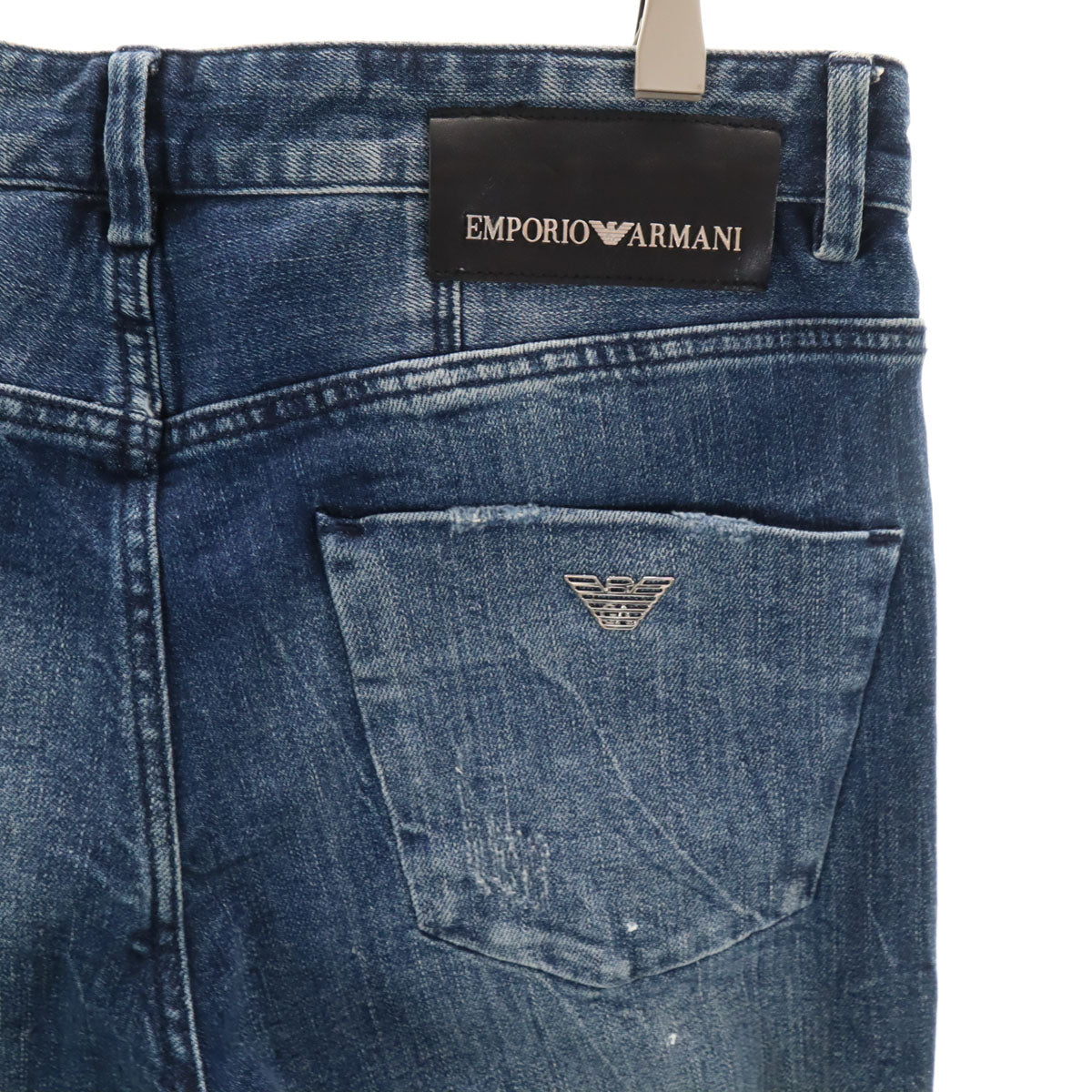 Emporio Armani エンポリオアルマーニ リペア加工 スキニーデニムパンツ W30 インディゴブルー ジーンズ メンズ