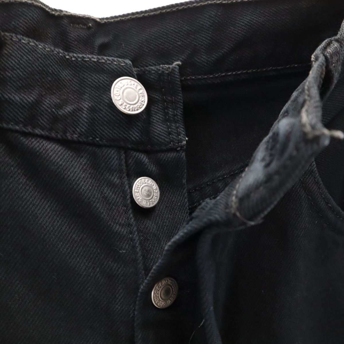 Levi's リーバイス 90s 501 USA製 オールド ストレートデニムパンツ W31 ブラック ボタンフライ ジーンズ 後染め メンズ