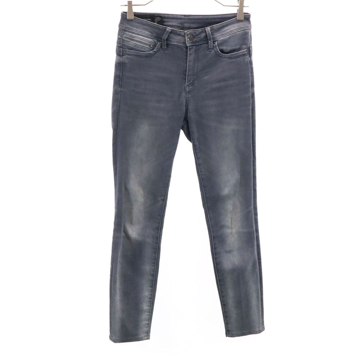ARMANI EXCHANGE アルマーニエクスチェンジ スキニーデニムパンツ W26 チャコールグレー ジーンズ レディース