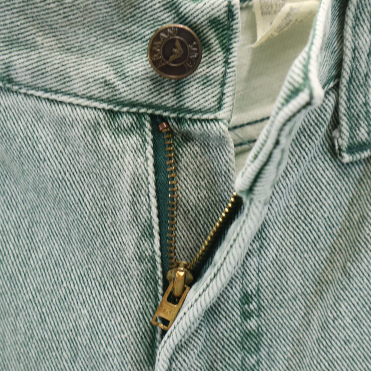 ARMANI JEANS アルマーニジーンズ 90s イタリア製 オールド テーパードデニムパンツ W36 グリーン メンズ