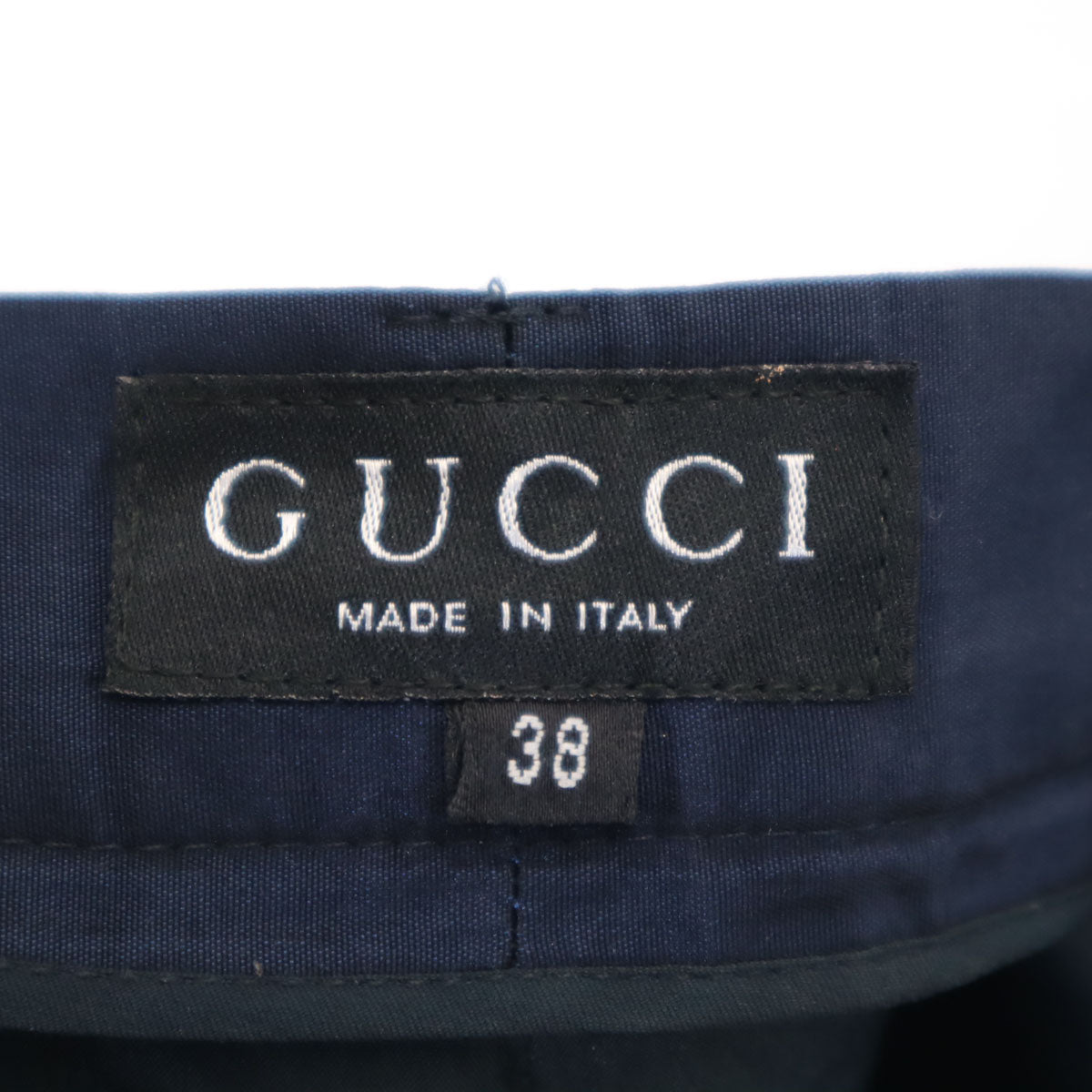 GUCCI グッチ イタリア製 テーパードパンツ 38 ネイビー レディース