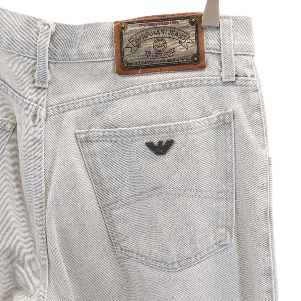 ARMANI JEANS アルマーニジーンズ 90s イタリア製 オールド テーパードデニムパンツ W38 グレー メンズ