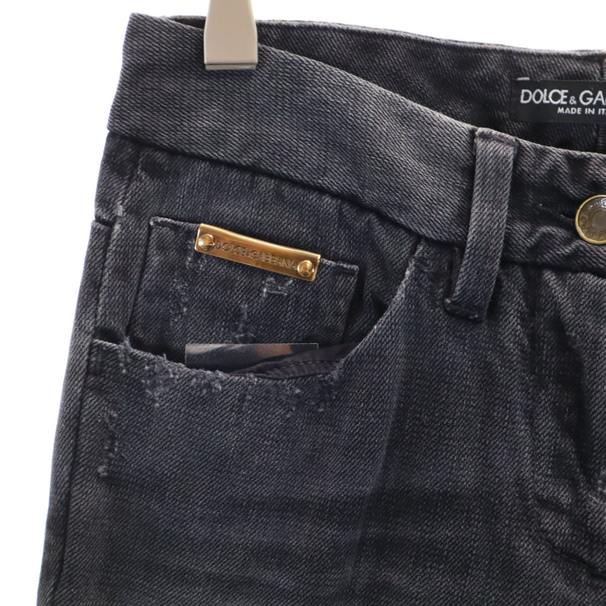 DOLCE&GABBANA ドルチェアンドガッバーナ イタリア製 クラッシュ加工 デニムパンツ 36 ブラック ジーンズ レディース
