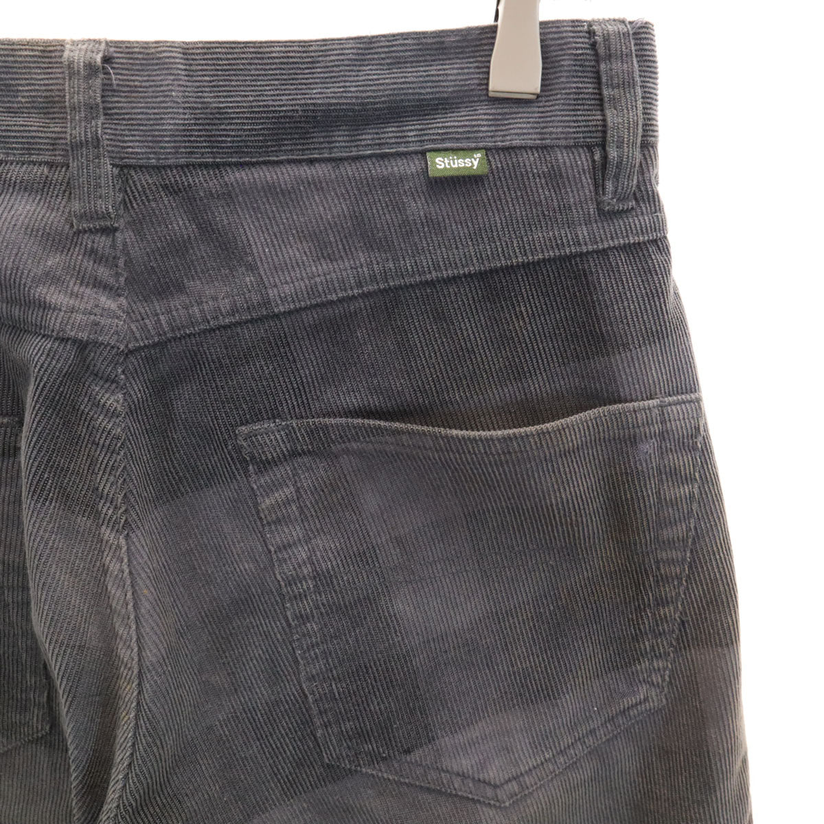 STUSSY ステューシー 00s オールド チェック柄 コーデュロイパンツ W30 チャコールグレー メンズ