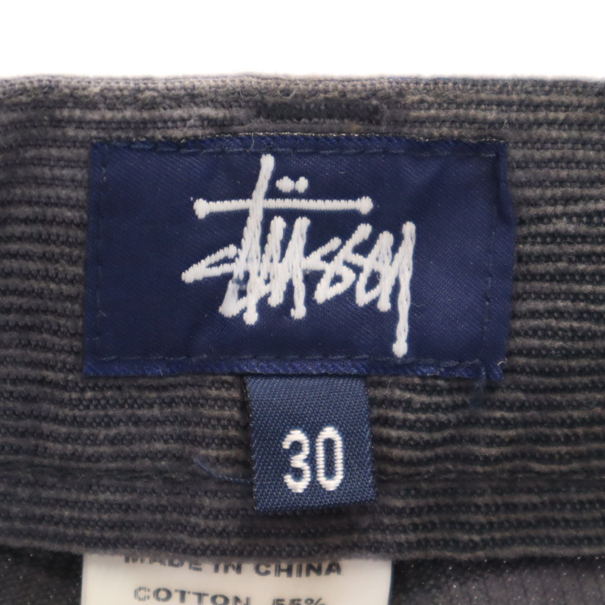 STUSSY ステューシー 00s オールド チェック柄 コーデュロイパンツ W30 チャコールグレー メンズ