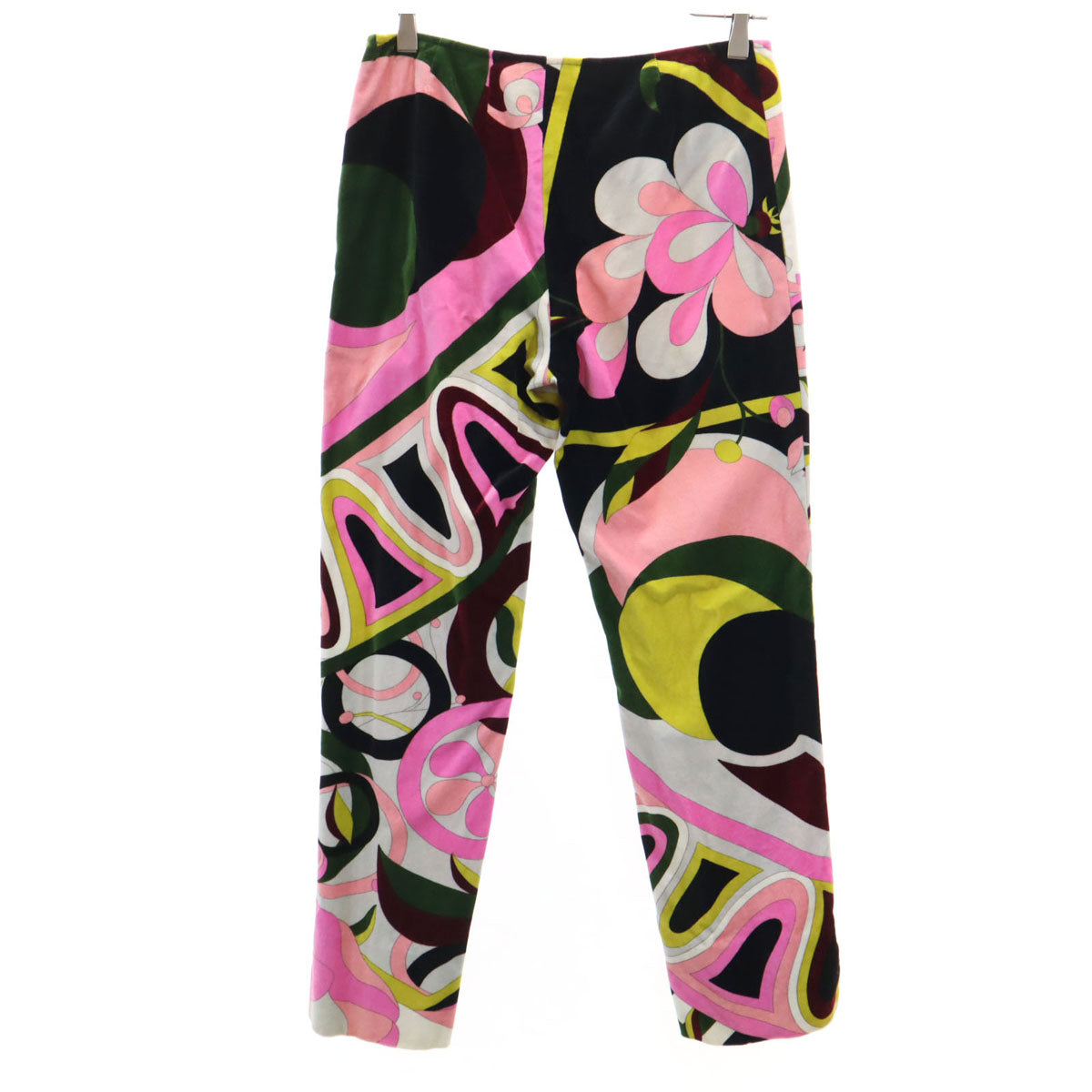 Emilio Pucci エミリオプッチ イタリア製 総柄 ベロア テーパードパンツ 42 マルチ レディース
