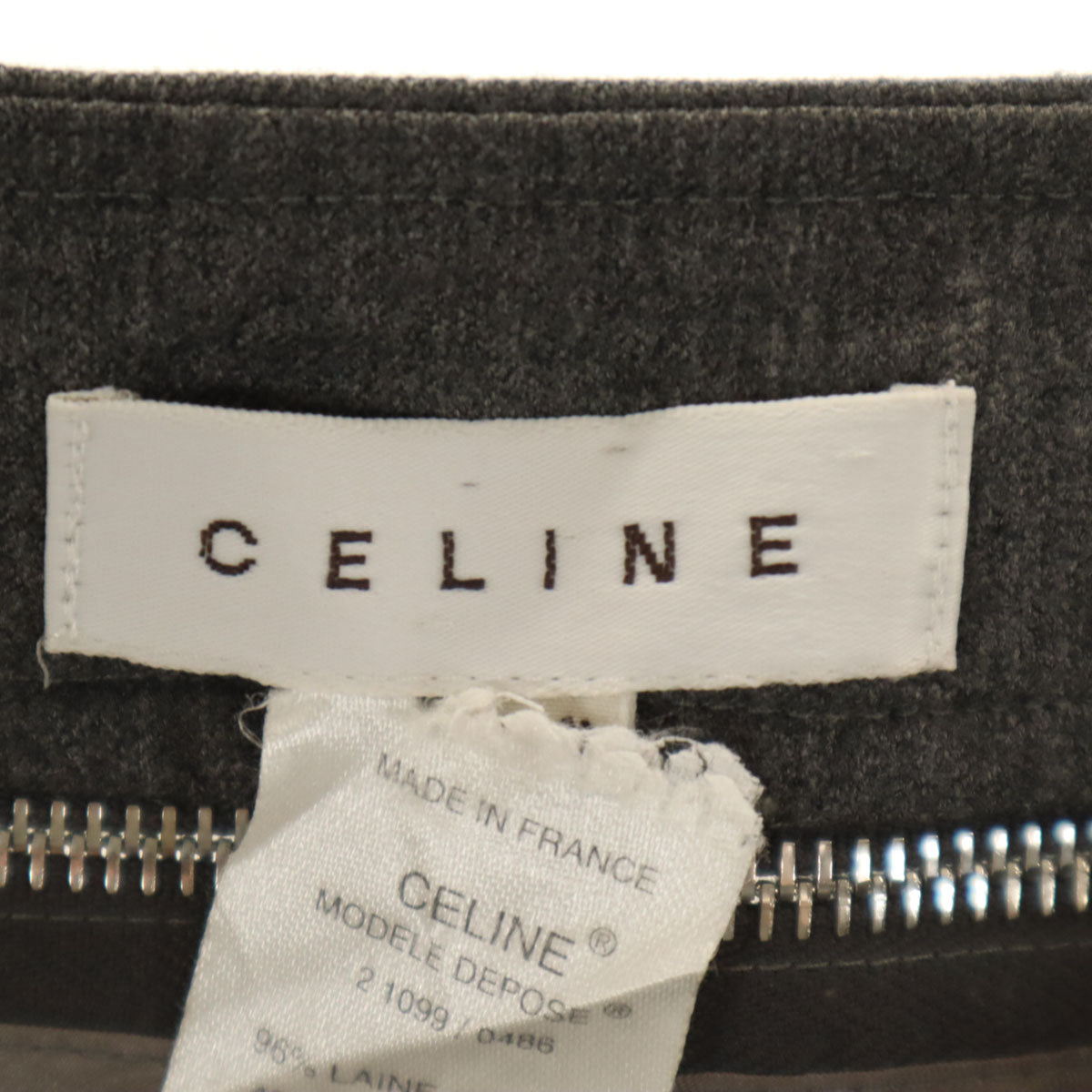 CELINE セリーヌ フランス製 フレアパンツ 38 グレー レディース