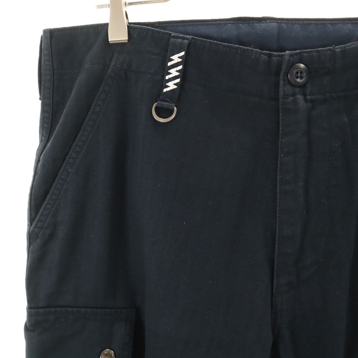 uniform experiment ユニフォームエクスペリメント 日本製 ヘリンボーン カーゴパンツ 2 濃紺 ロールアップ メンズ