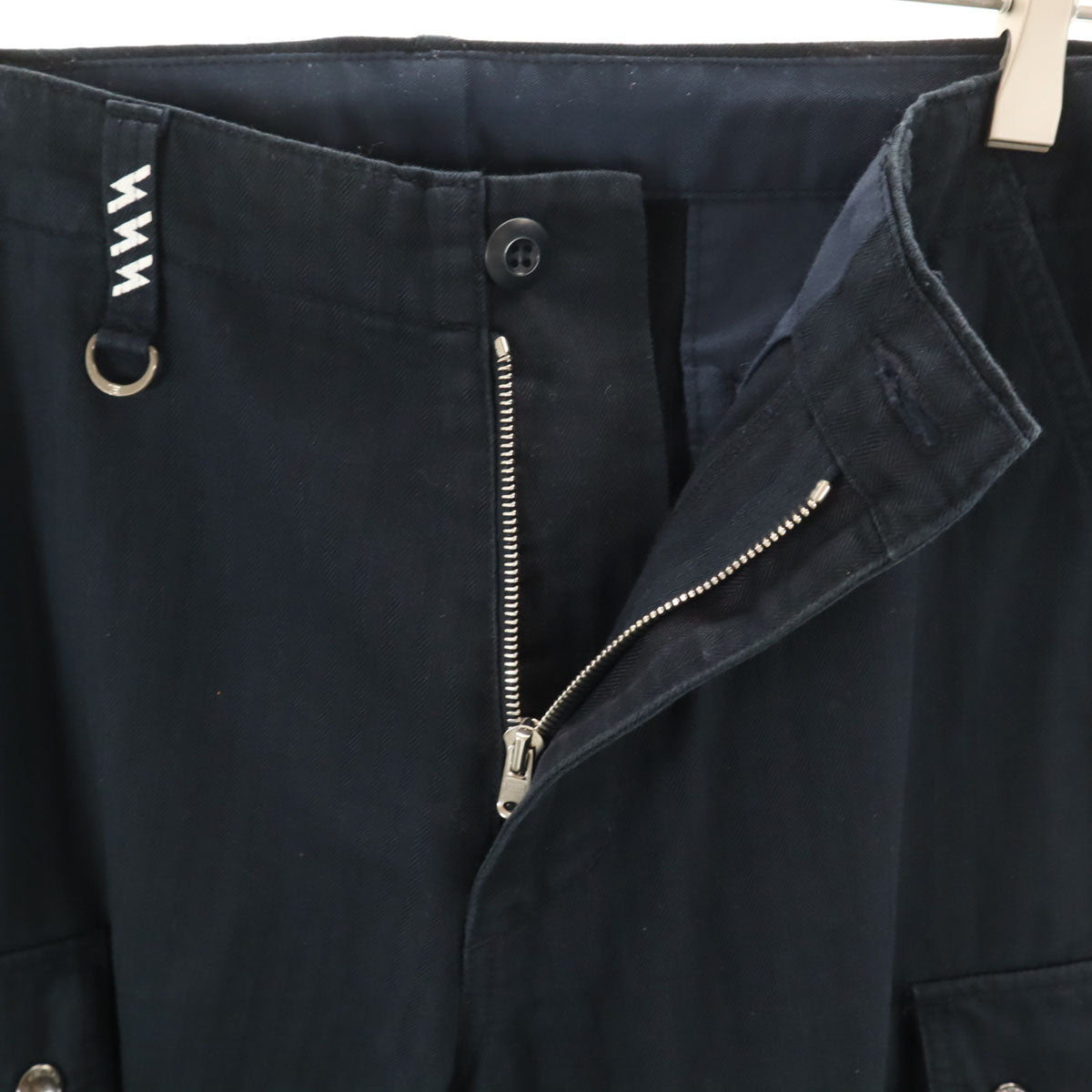 uniform experiment ユニフォームエクスペリメント 日本製 ヘリンボーン カーゴパンツ 2 濃紺 ロールアップ メンズ