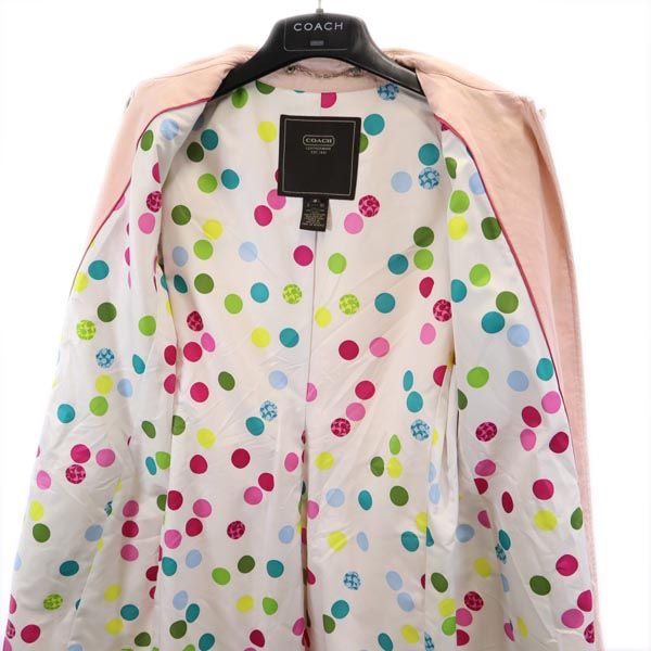 COACH コーチ コート 4 ピンク系 専用ハンガー 衣装カバー付き レディース