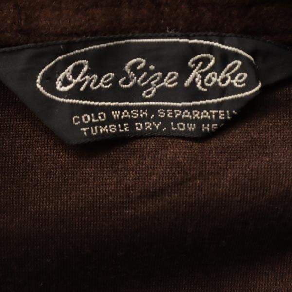one size robe 70s ヴィンテージ ベルベット調 ローブ コート F ブラウン メンズ