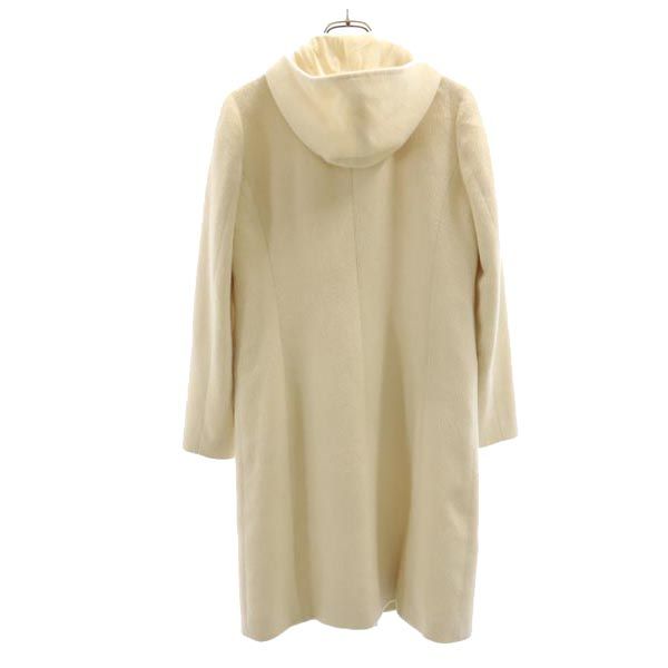 Burberrys Blue label バーバリーズブルーレーベル 90s オールド アンゴラウール フーデット コート 38 ホワイト系 レディース