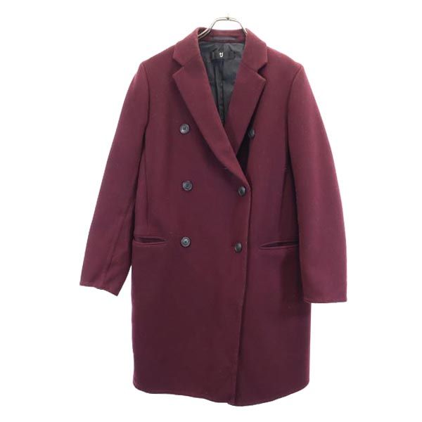 UNIQLO ユニクロ プラスジェ ダブルブレス コート M ワイン系 212-435937 レディース