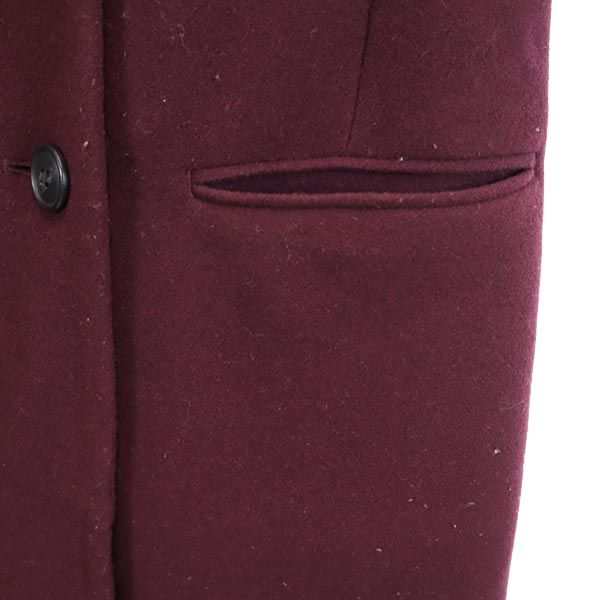 UNIQLO ユニクロ プラスジェ ダブルブレス コート M ワイン系 212-435937 レディース