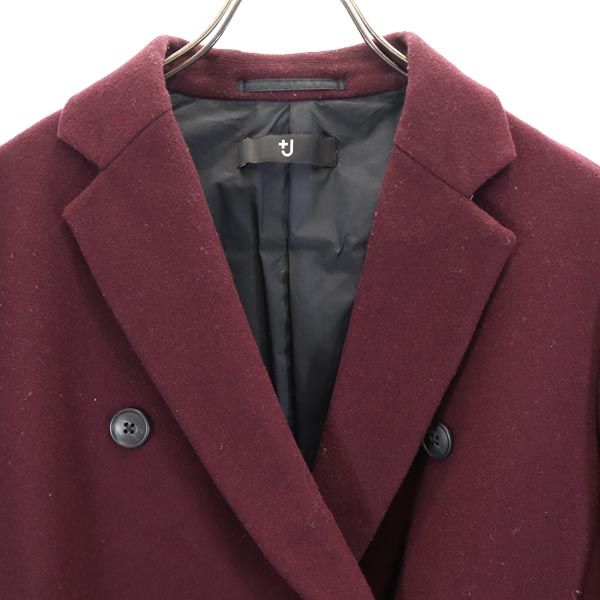 UNIQLO ユニクロ プラスジェ ダブルブレス コート M ワイン系 212-435937 レディース