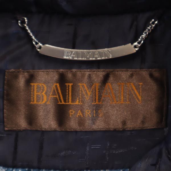 BALMAIN バルマン ダウンコート L パープル×ネイビー レディース