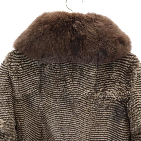 未使用 Sov. ソブ ラビットファー 毛皮コート ブラウン系 レディース