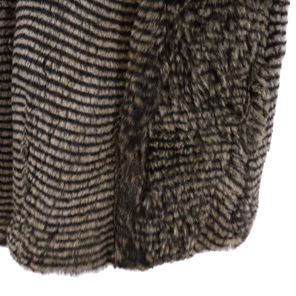 未使用 Sov. ソブ ラビットファー 毛皮コート ブラウン系 レディース