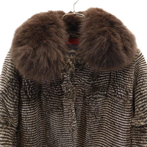 未使用 Sov. ソブ ラビットファー 毛皮コート ブラウン系 レディース