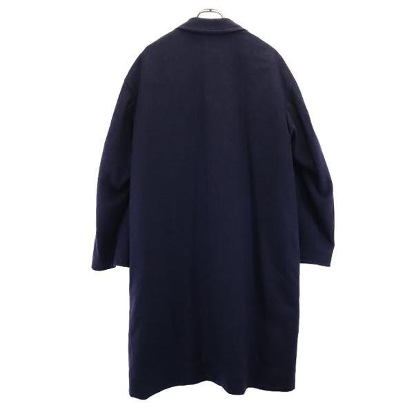 FACTOTUM ファクトタム シルクウールブレンド チェスターコート 44 ネイビー系 日本製 衣装カバー付き メンズ