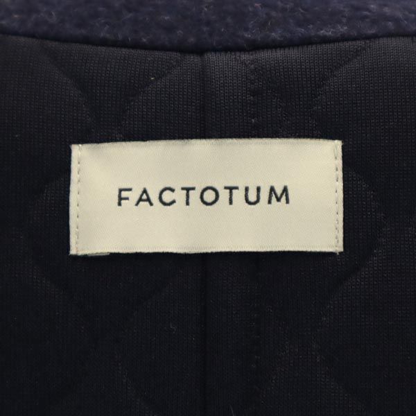 FACTOTUM ファクトタム シルクウールブレンド チェスターコート 44 ネイビー系 日本製 衣装カバー付き メンズ