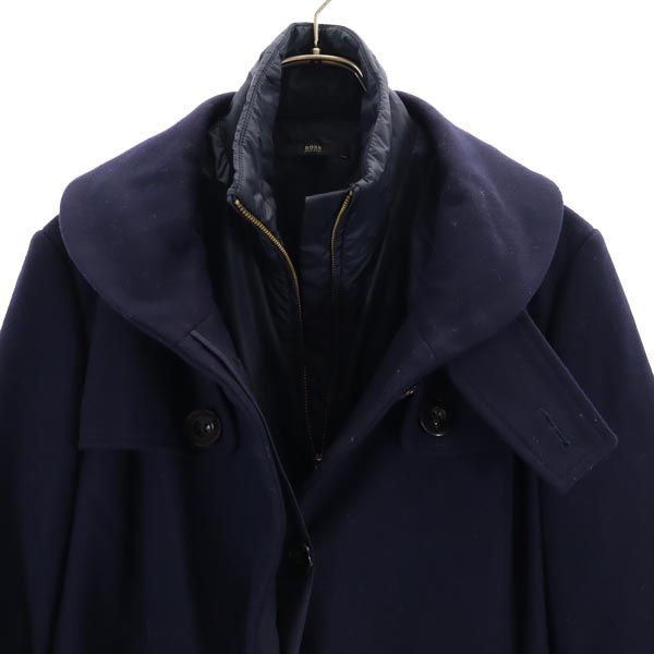 BOSS HUGO BOSS ボスヒューゴボス ライナー付き ウールコート 6 ネイビー レディース