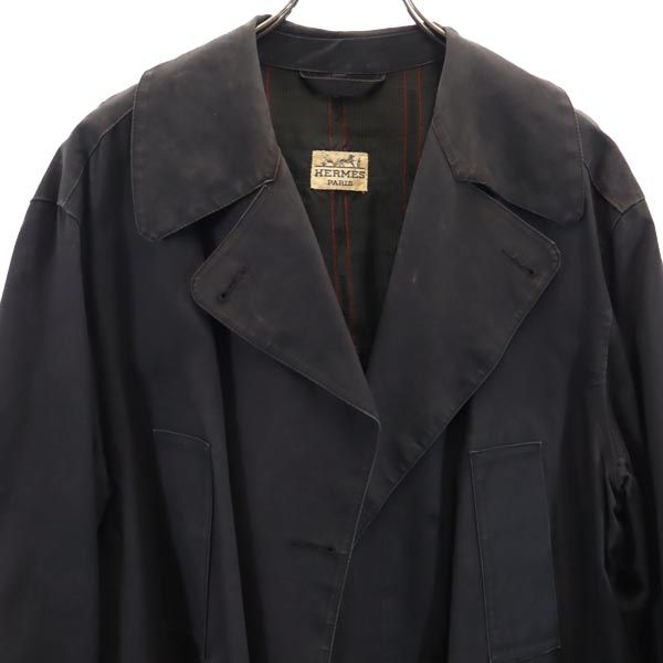 HERMES エルメス チェスターコート 黒 メンズ