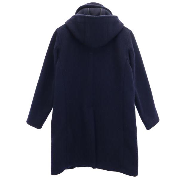ダントン 長袖 フード付き ウールコート 36 ネイビー系 Danton レディース