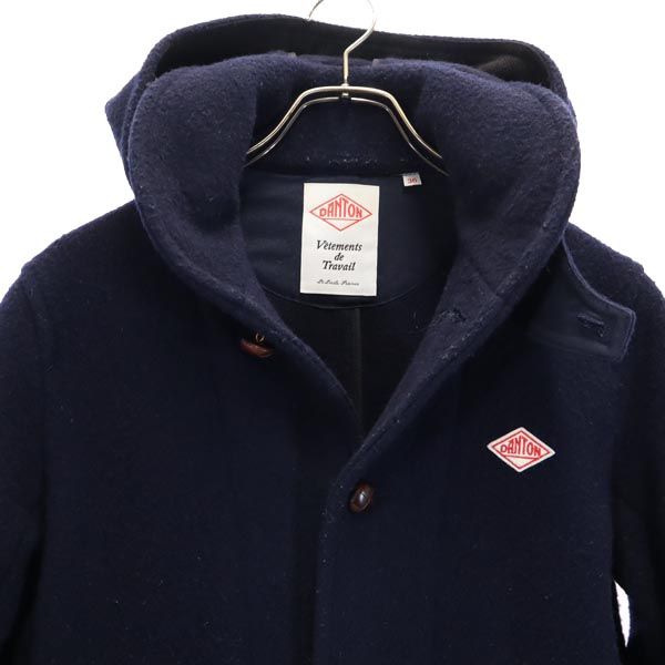 ダントン 長袖 フード付き ウールコート 36 ネイビー系 Danton レディース
