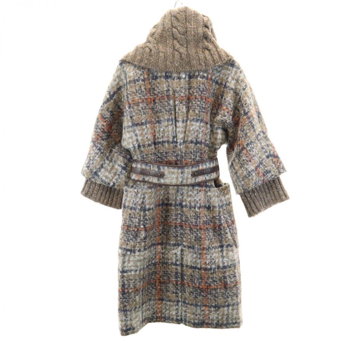 SPORTMAX スポーツマックス チェック柄 ウールブレンド ロングコート 36 ベージュ系 レディース