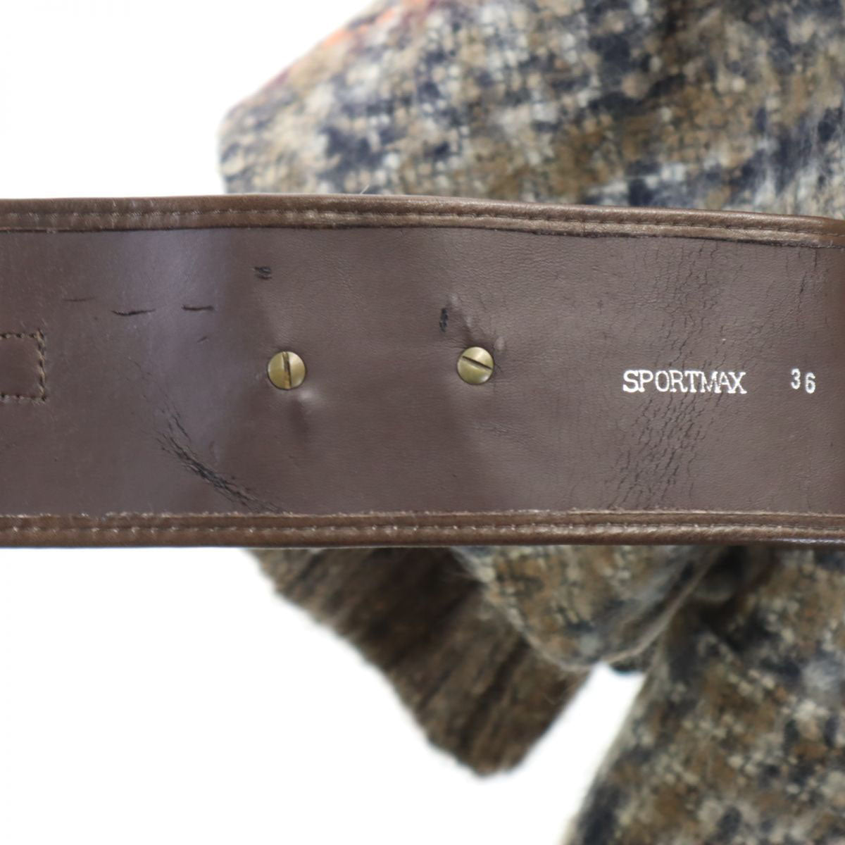 SPORTMAX スポーツマックス チェック柄 ウールブレンド ロングコート 36 ベージュ系 レディース