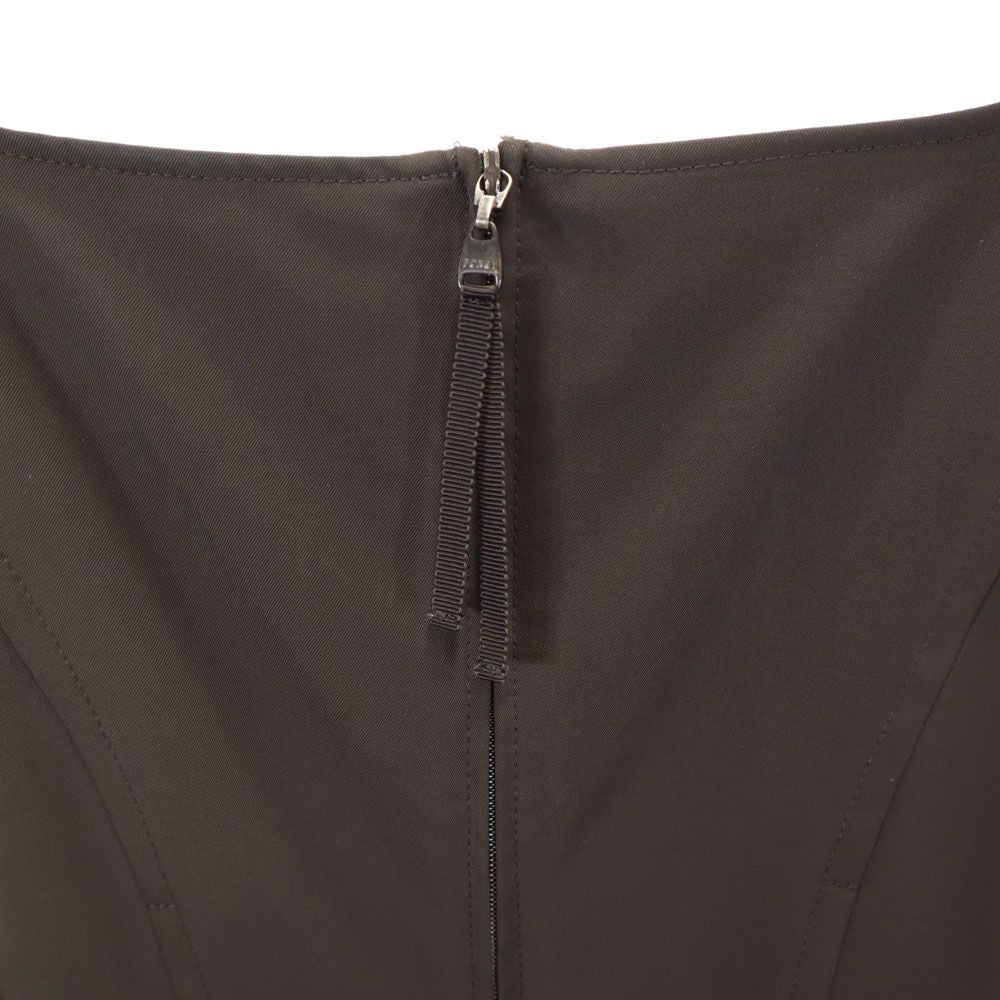 FOXEY NEW YORK フォクシーニューヨーク 日本製 ノースリーブ ワンピース 40 ブラウン バックジップ レディース