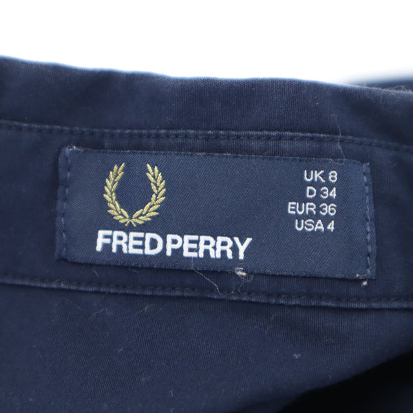 フレッドペリー 半袖 切替 ミニワンピース USA 4 ネイビー FRED PERRY レディース