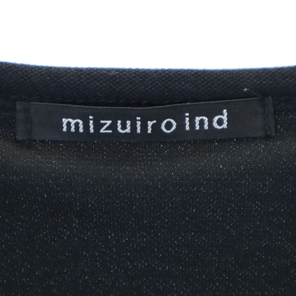 ミズイロインド 日本製 ノースリーブ ロングワンピース ブラック mizuiro ind レディース