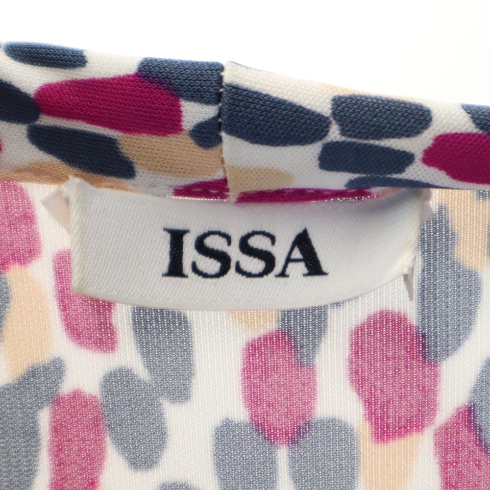 美品 ISSA イッサ ノースリーブ ワンピース UK 6 ホワイト 他 レディース