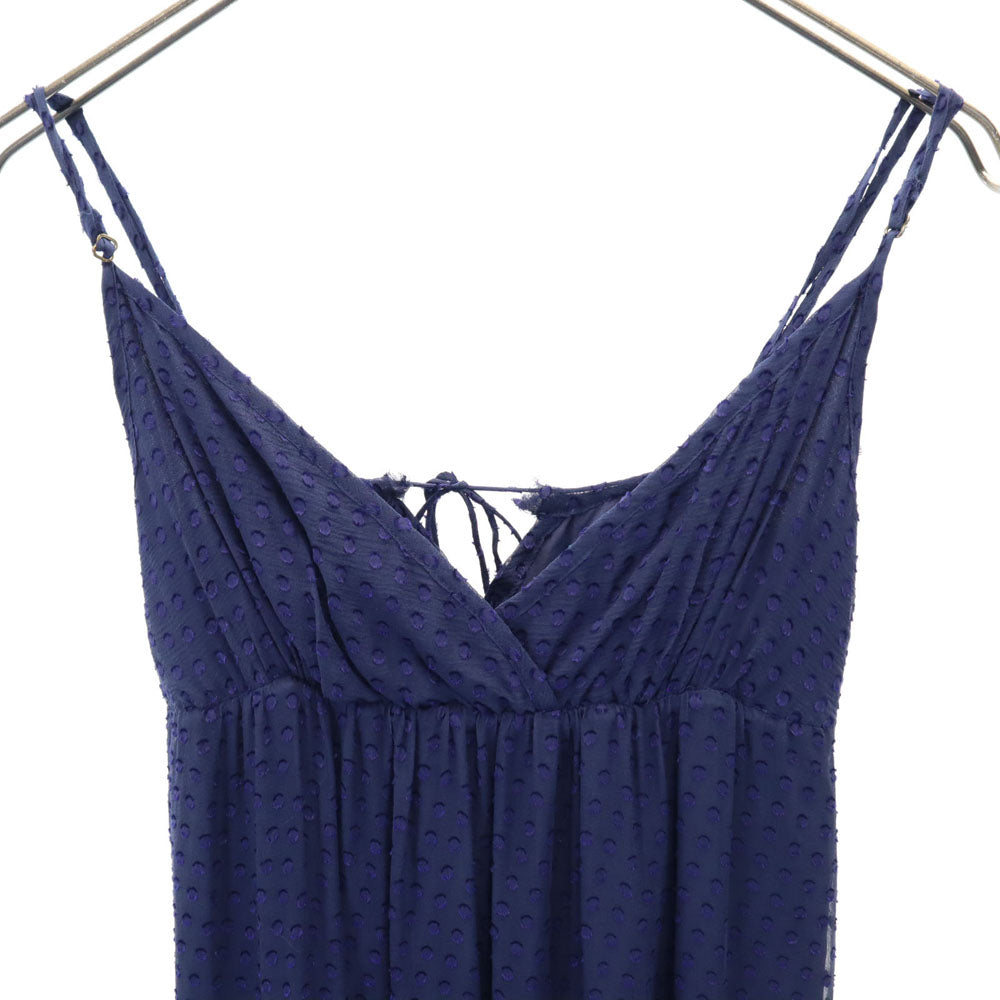 Tori Richard トリリチャード シルクブレンド ドット柄 キャミワンピース  ネイビー レディース