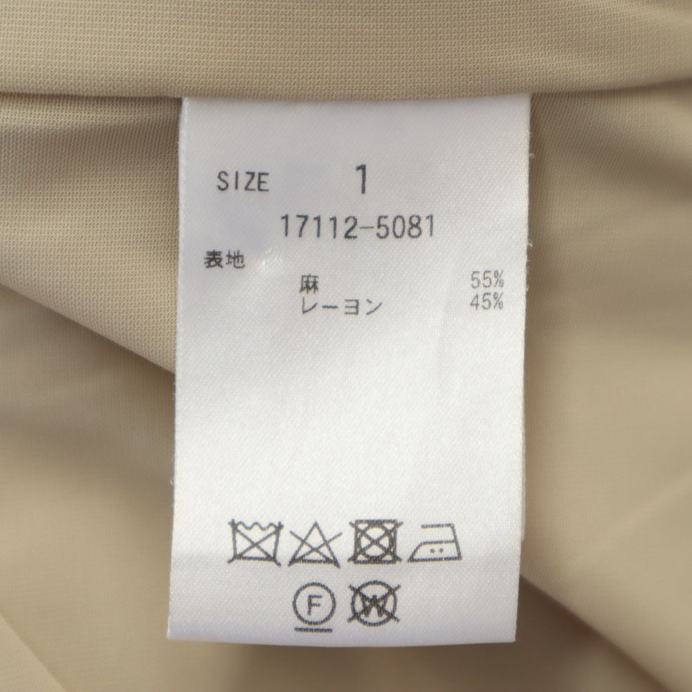 CLANE クラネ リネンブレンド 5分袖 ロールアップ袖 ワンピース 1 ベージュ レディース